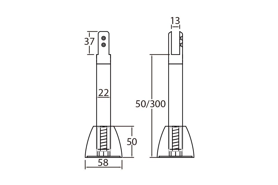 A13A, 13mm鋁腳座(塑蓋)銀, 搗擺五金系列, 腳座系列