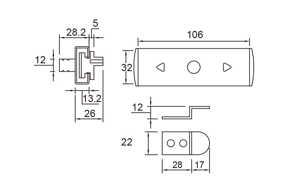 DE-1E-1, 無指示鎖, 搗擺五金系列, 指示鎖系列