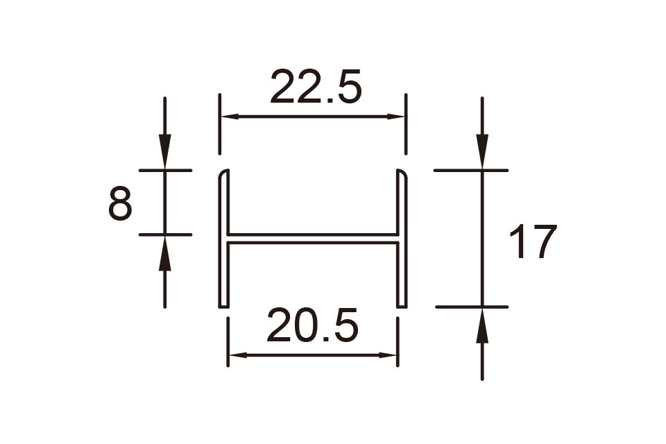 K20-2, 20 H型連接料, 搗擺五金系列, 鋁料系列