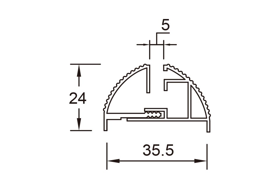 STU-0308-2, 35 鋁玻璃條, 搗擺五金系列, 鋁料系列
