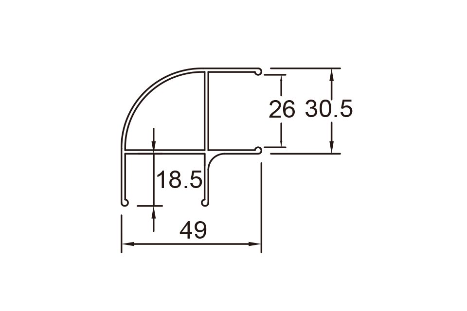 K26-5, 25 轉角, 搗擺五金系列, 鋁料系列