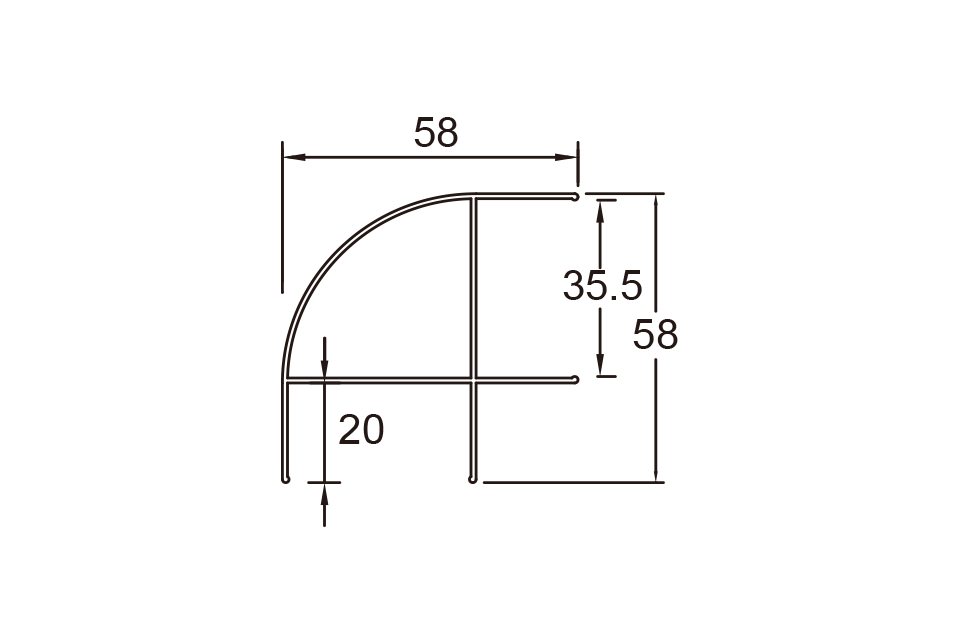 K08, 35 轉角, 搗擺五金系列, 鋁料系列