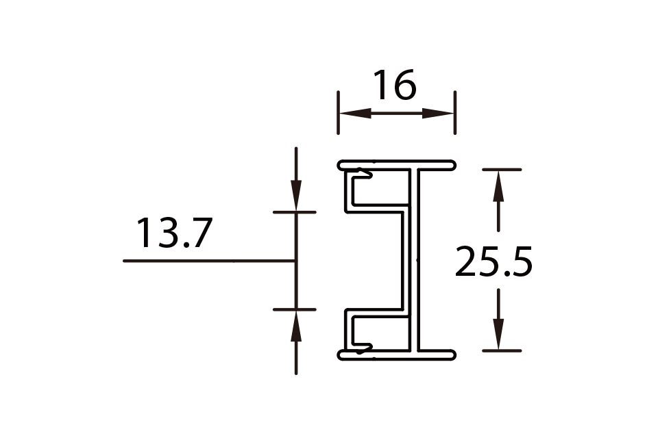 KC-K26-6-13, 管柱H型, 搗擺五金系列, 鋁料系列